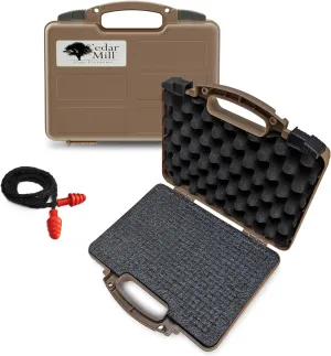 Cedar Mill Fine Firearms Hard Gun Cases for Handguns - TSA Approved Firearm Travel Case, Military-Grade Pistol Carrying Case with DS3TeK, Dual-Lock System & Customizable EPE Foam