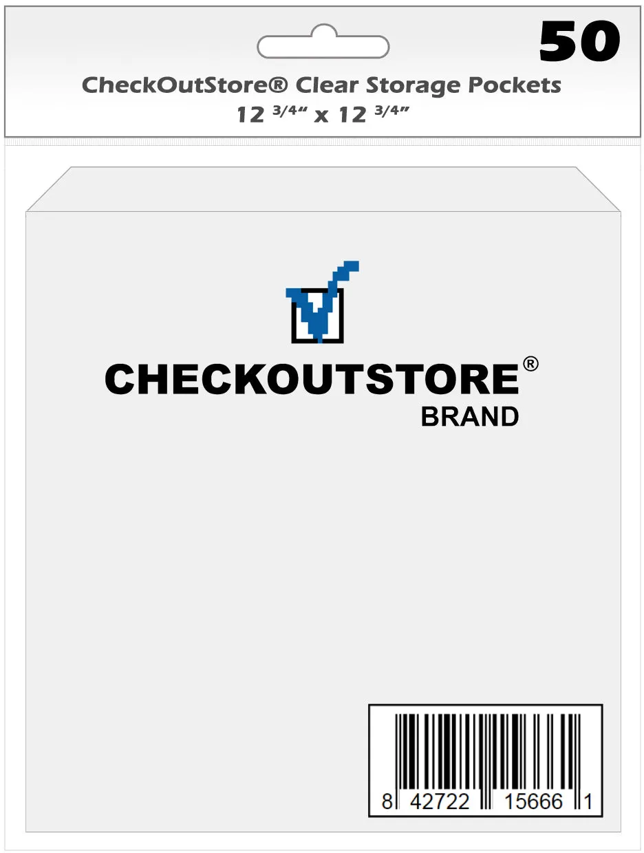 CheckOutStore Clear Storage Pockets for Storing 12 x 12 Cardstock Paper used for Rubber Stamping & Scrapbooking