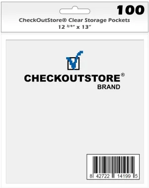 CheckOutStore Clear Storage Pockets for Storing 12 x 12 Cardstock Paper used for Rubber Stamping & Scrapbooking