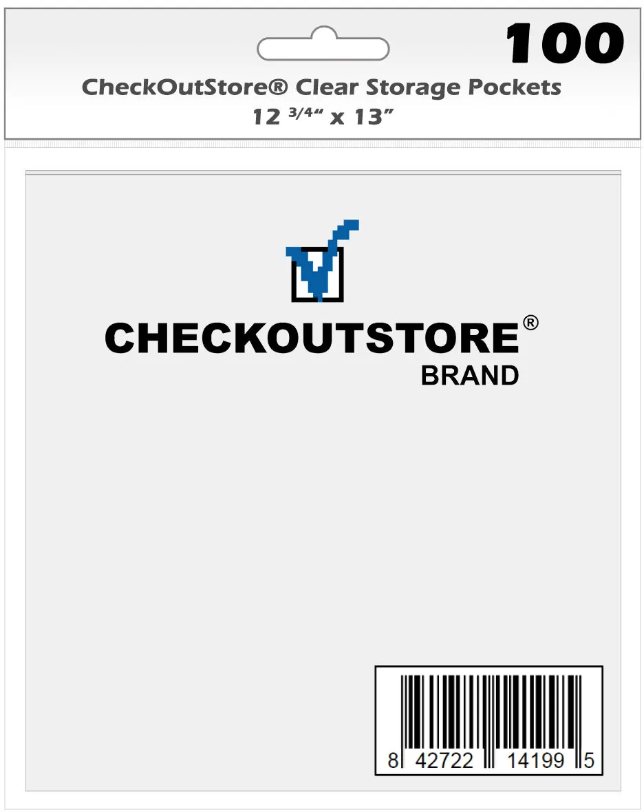 CheckOutStore Clear Storage Pockets for Storing 12 x 12 Cardstock Paper used for Rubber Stamping & Scrapbooking