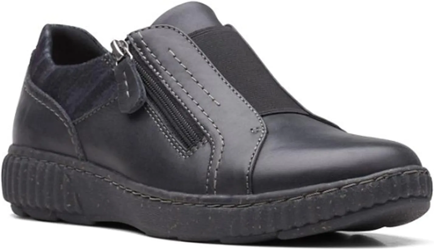 Clarks Caroline Cove Black Leather 7.5 B (M)