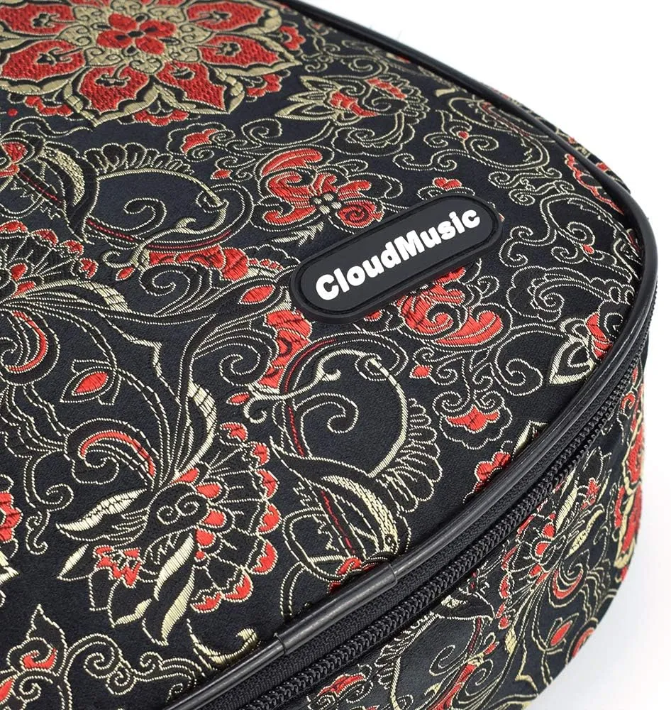 CLOUDMUSIC Ukulele Case Gig Bag Padded Backpack For Soprano 21" Inch(Soprano,Embroider Floral Pattern)