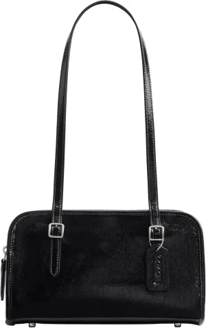 Coach Crinkle Patent Swing Zip Bag, LH/Black