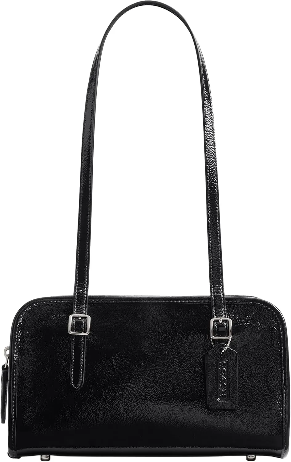 Coach Crinkle Patent Swing Zip Bag, LH/Black