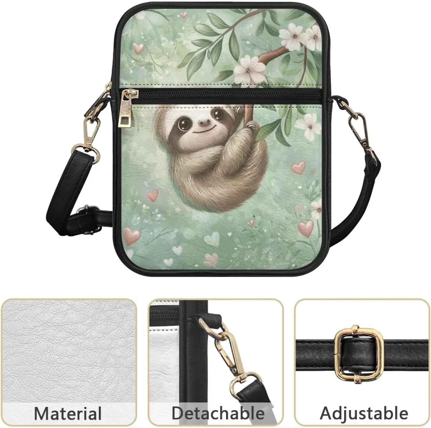 COEQINE Cute Crossbody Bag for Women Kawaii Messenger Bags Purse Cell Phone Shoulder Bag Mini Wallet Over Shoulder Strap