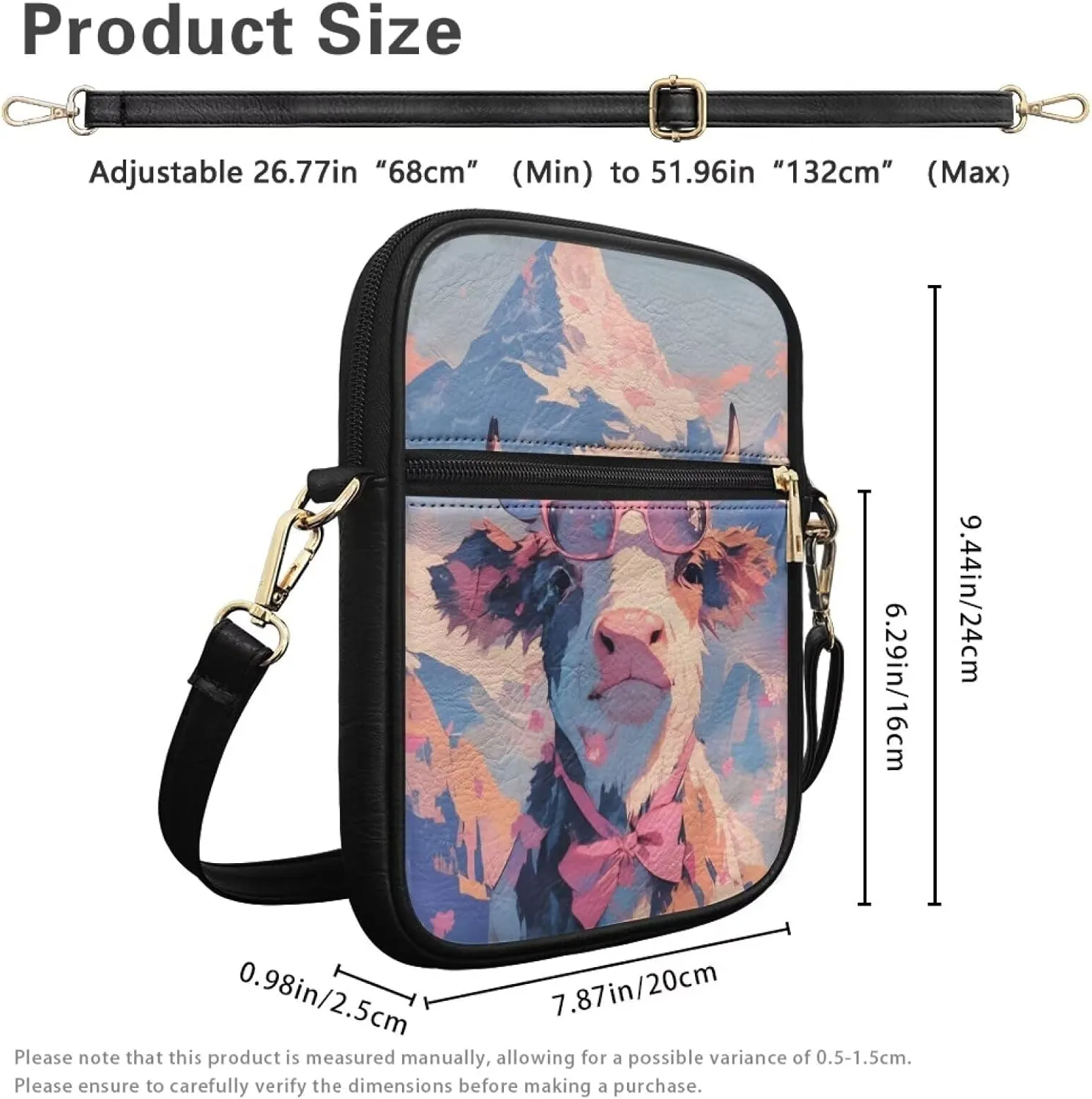 COEQINE Cute Crossbody Bag for Women Kawaii Messenger Bags Purse Cell Phone Shoulder Bag Mini Wallet Over Shoulder Strap