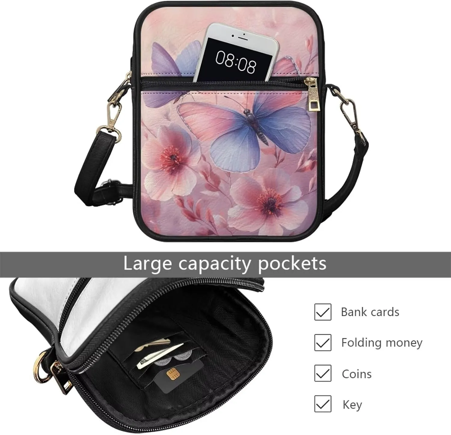 COEQINE Cute Messenger Bag for Women Pink Leather Crossbody Shoulder Bag Handbag Satchel Bags for Work Travel