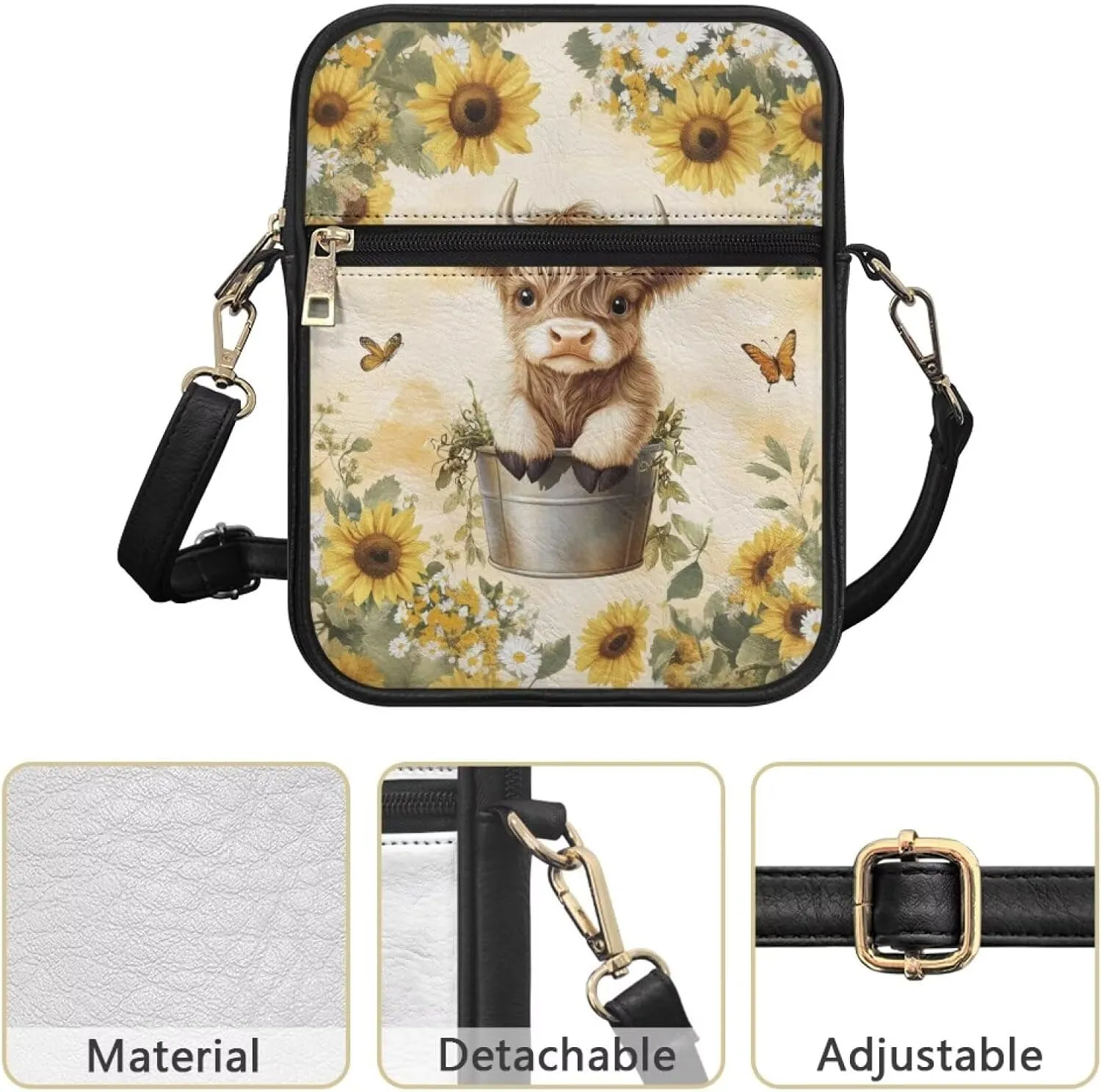 COEQINE Cute Messenger Bag for Women Pink Leather Crossbody Shoulder Bag Handbag Satchel Bags for Work Travel