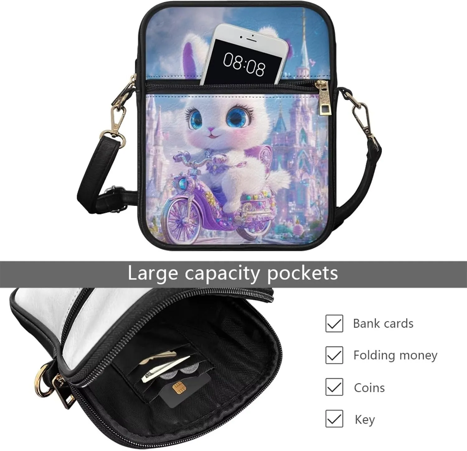 COEQINE Cute Messenger Bag for Women Pink Leather Crossbody Shoulder Bag Handbag Satchel Bags for Work Travel