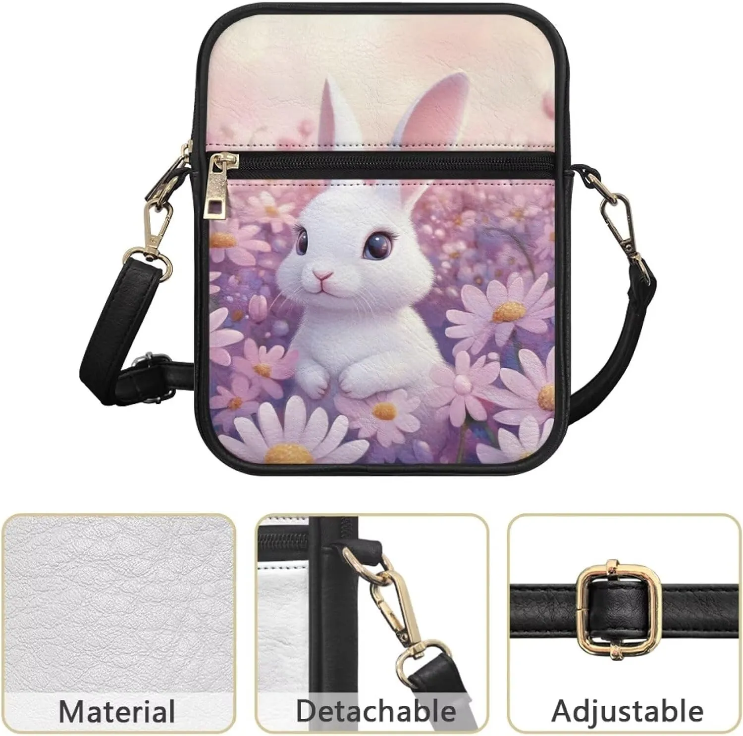 COEQINE Cute Messenger Bag for Women Pink Leather Crossbody Shoulder Bag Handbag Satchel Bags for Work Travel