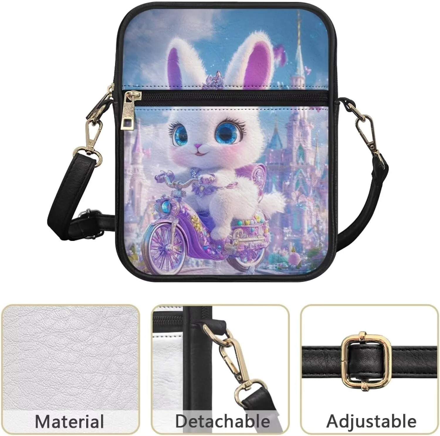 COEQINE Cute Messenger Bag for Women Pink Leather Crossbody Shoulder Bag Handbag Satchel Bags for Work Travel