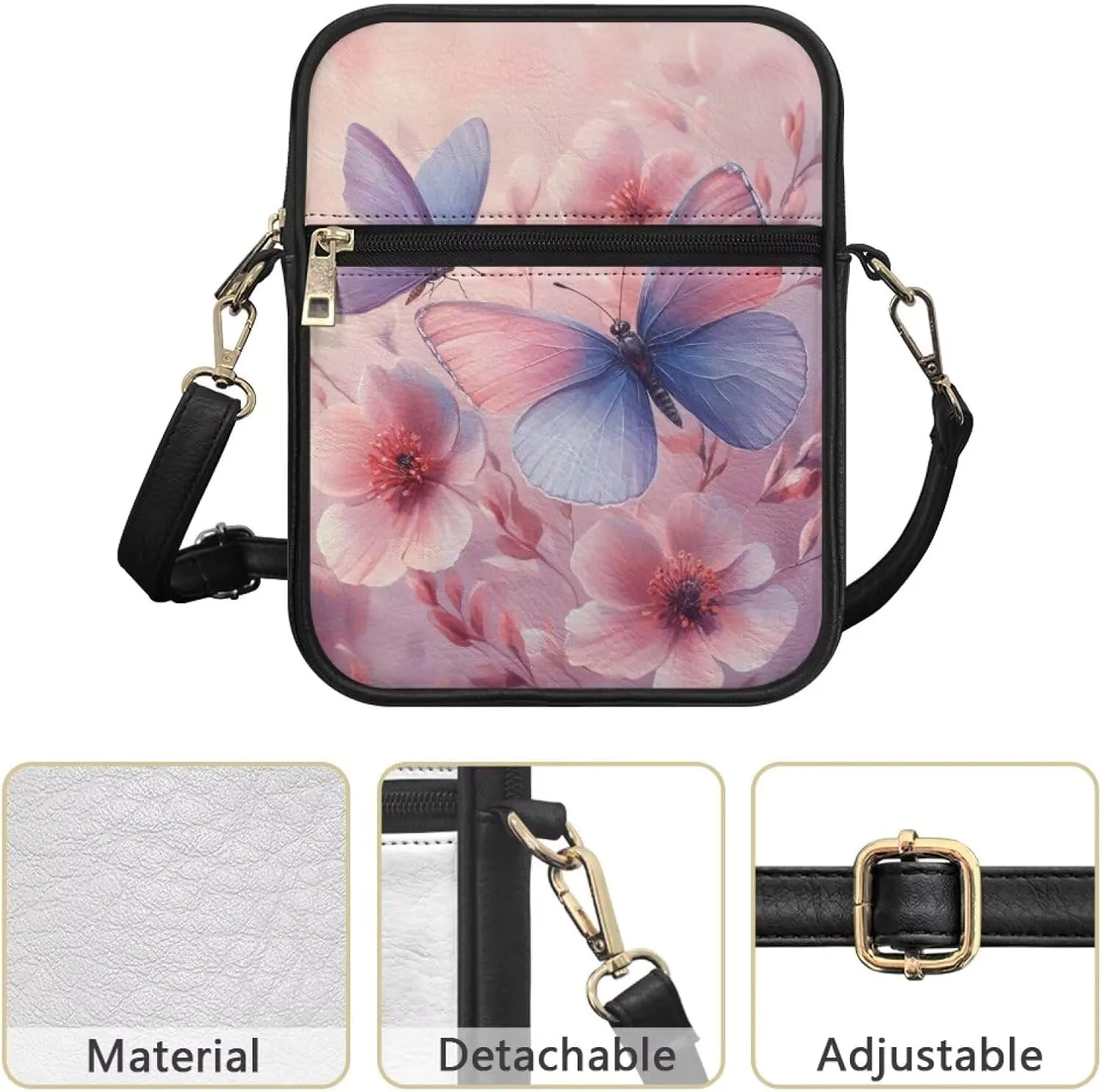 COEQINE Cute Messenger Bag for Women Pink Leather Crossbody Shoulder Bag Handbag Satchel Bags for Work Travel