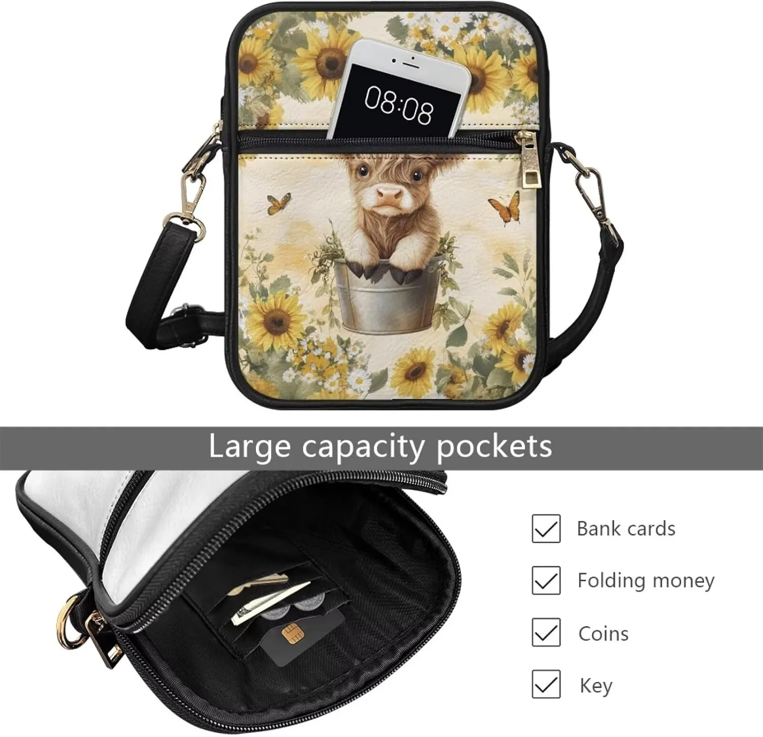 COEQINE Cute Messenger Bag for Women Pink Leather Crossbody Shoulder Bag Handbag Satchel Bags for Work Travel