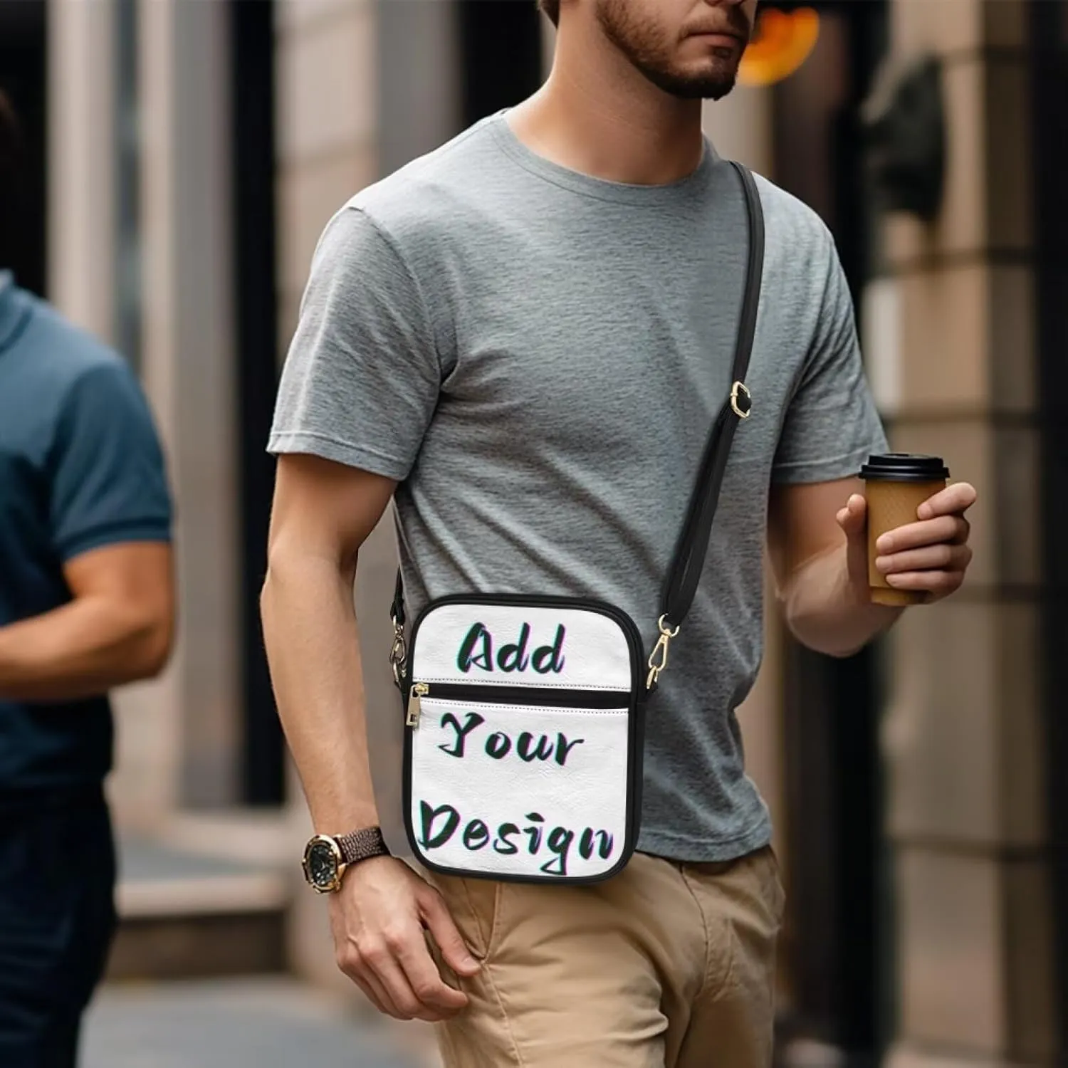 COEQINE Leather Messenger Bag for Men Crossbody Shoulder Bag for Work Cell Phone for Travel Gym