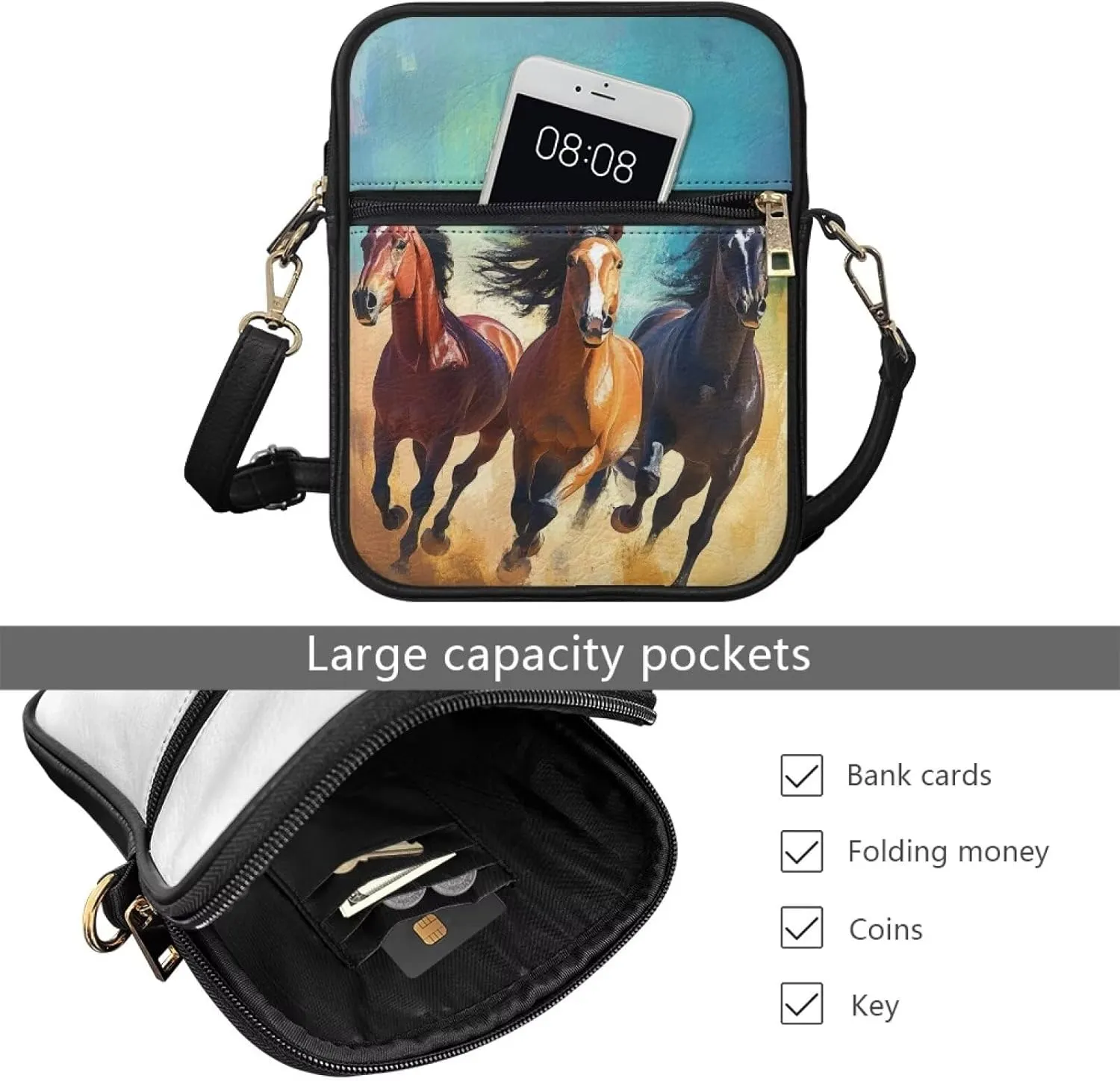COEQINE Leather Messenger Bag for Men Crossbody Shoulder Bag for Work Cell Phone for Travel Gym