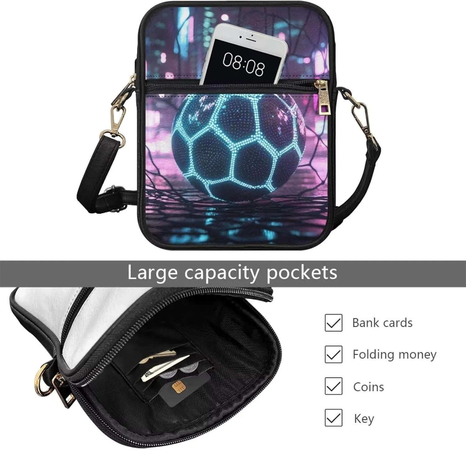 COEQINE Leather Messenger Bag for Men Crossbody Shoulder Bag for Work Cell Phone for Travel Gym
