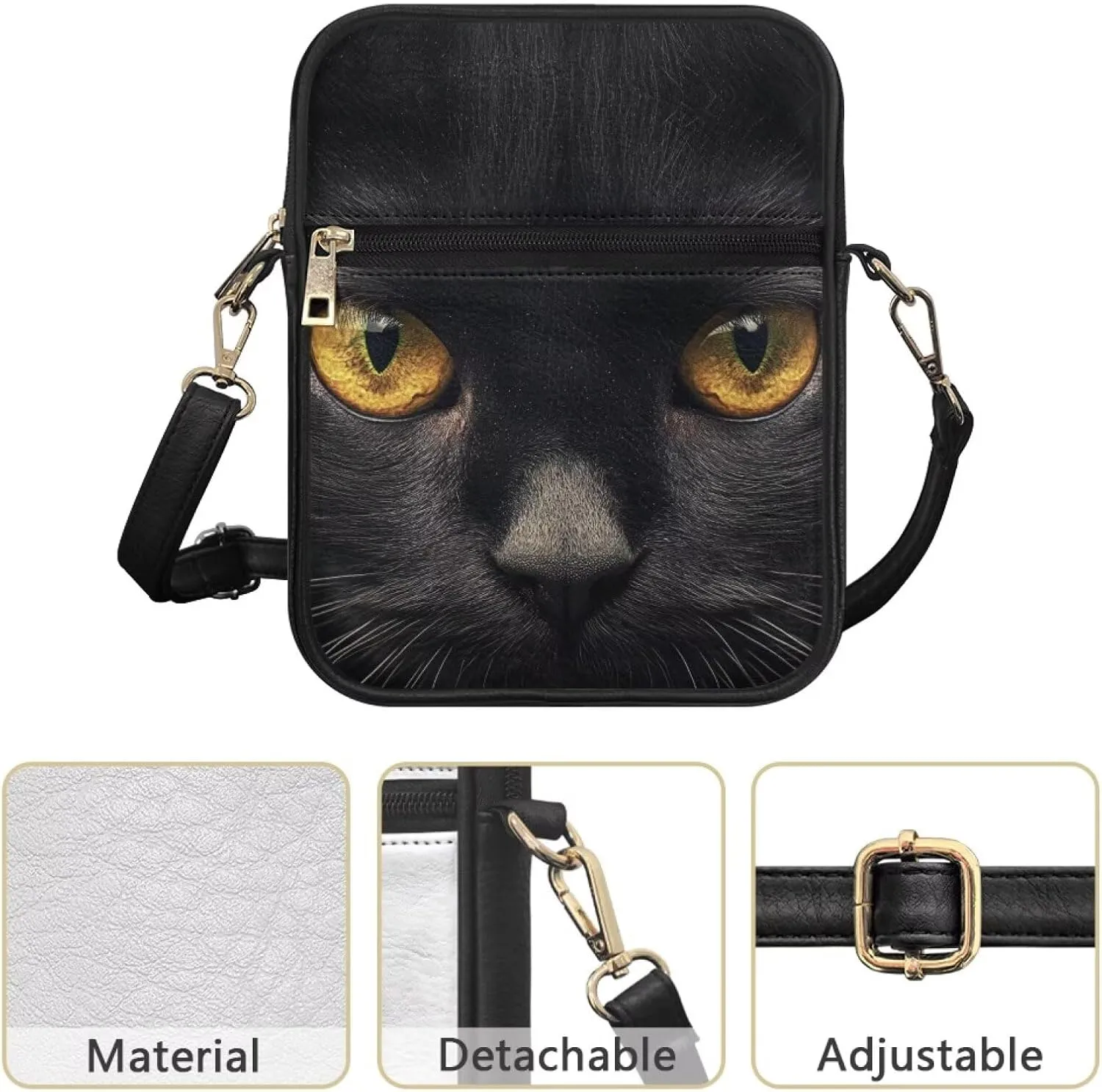 COEQINE Leather Messenger Bag for Men Crossbody Shoulder Bag for Work Cell Phone for Travel Gym