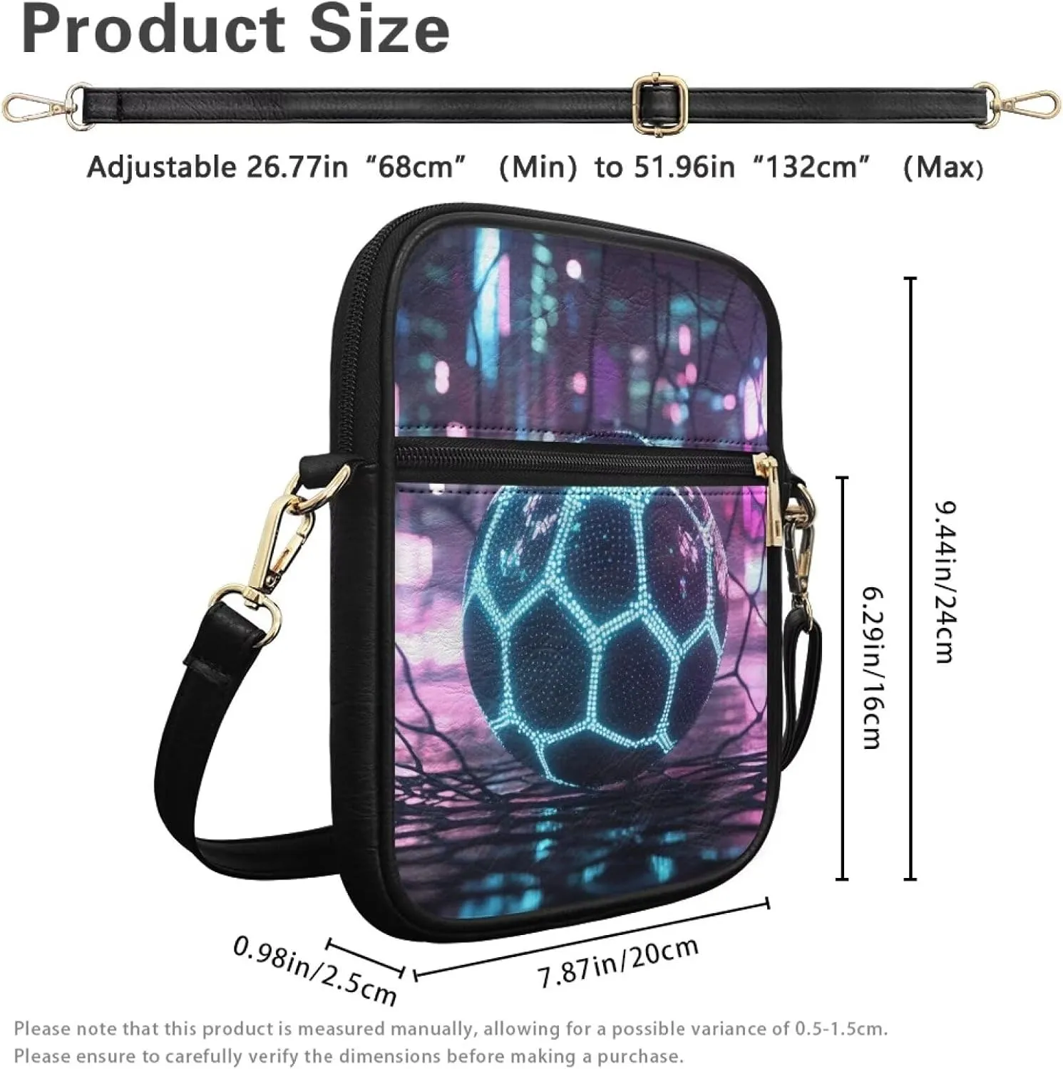 COEQINE Leather Messenger Bag for Men Crossbody Shoulder Bag for Work Cell Phone for Travel Gym