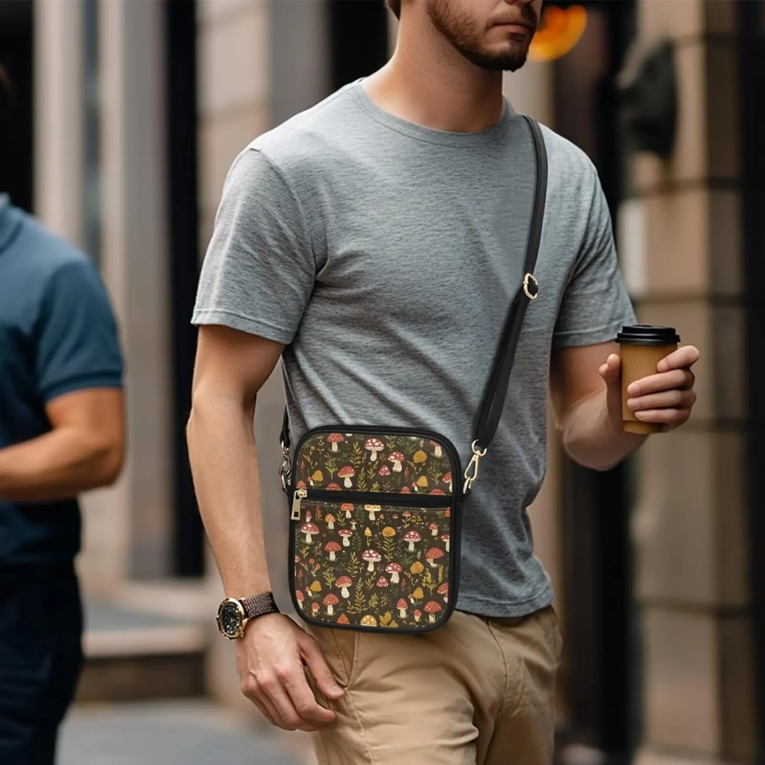 COEQINE Leather Messenger Bag for Men Crossbody Shoulder Bag for Work Cell Phone for Travel Gym