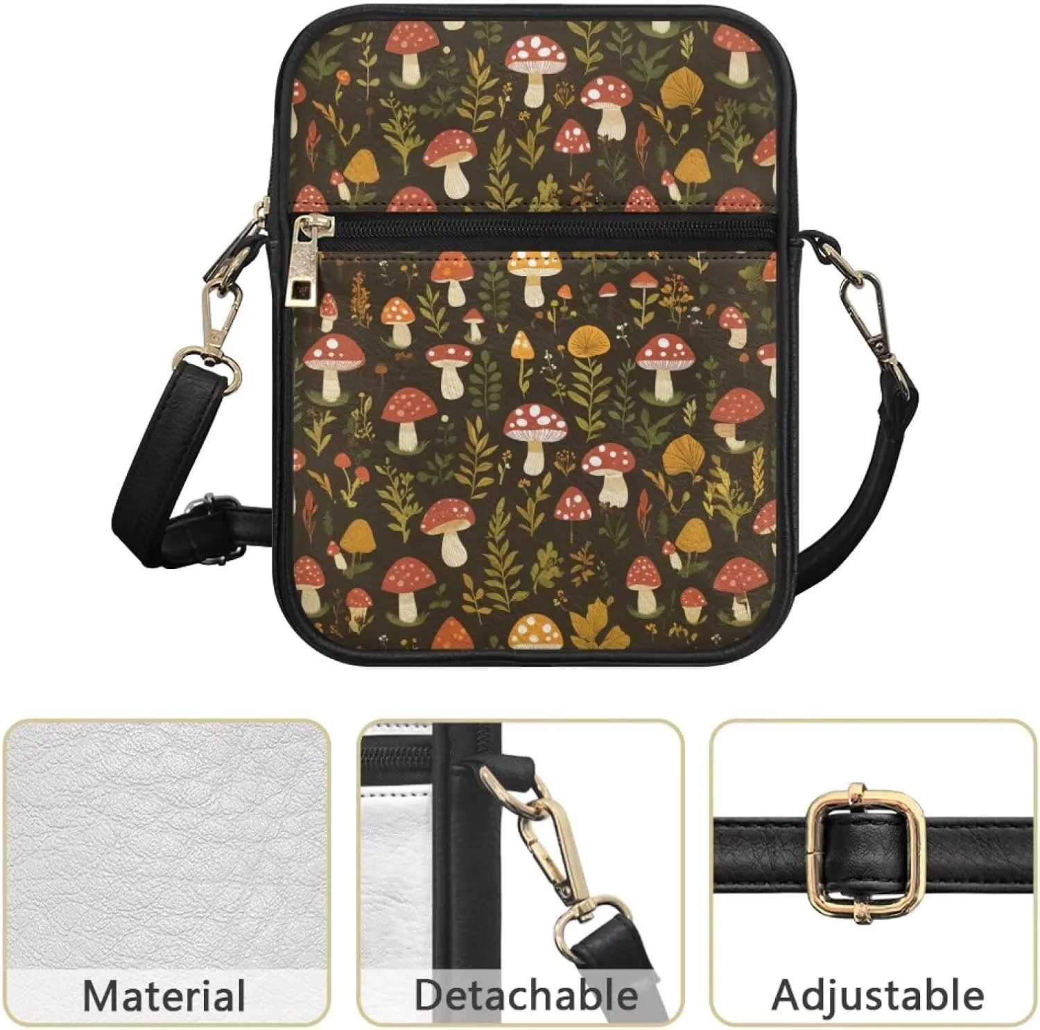 COEQINE Leather Messenger Bag for Men Crossbody Shoulder Bag for Work Cell Phone for Travel Gym