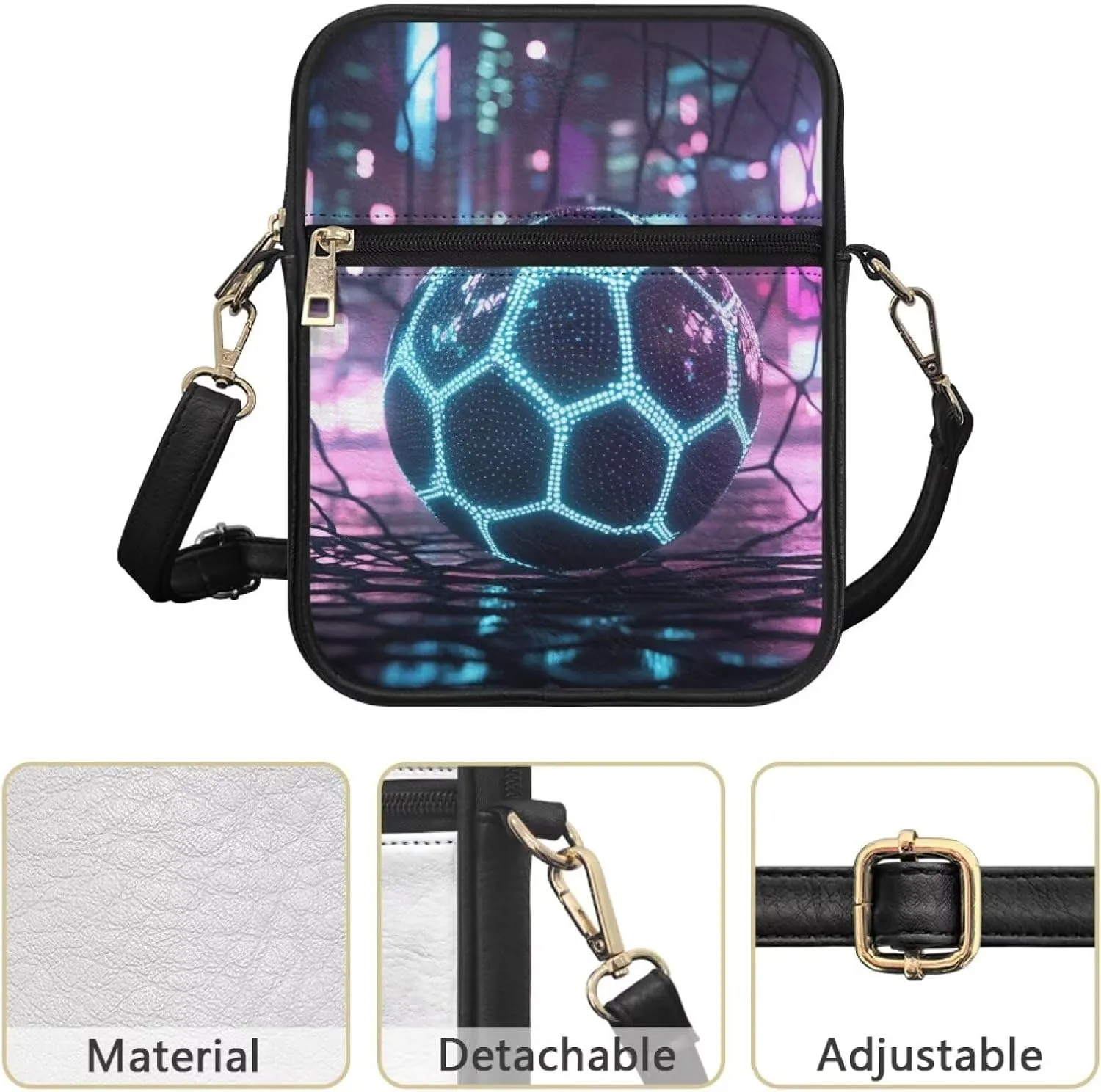 COEQINE Leather Messenger Bag for Men Crossbody Shoulder Bag for Work Cell Phone for Travel Gym