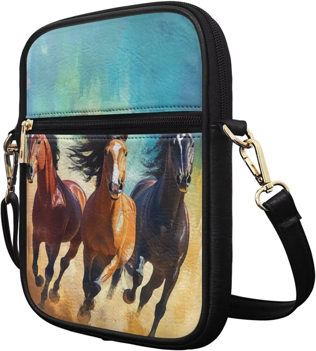 COEQINE Leather Messenger Bag for Men Crossbody Shoulder Bag for Work Cell Phone for Travel Gym