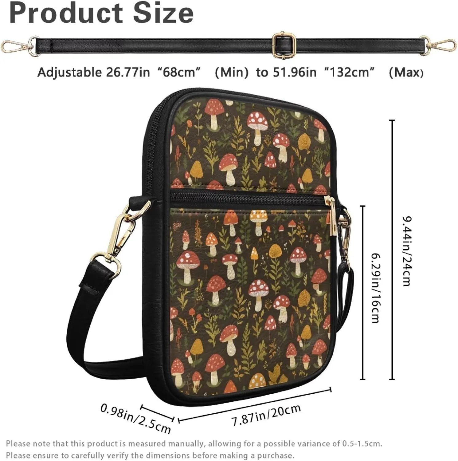 COEQINE Leather Messenger Bag for Men Crossbody Shoulder Bag for Work Cell Phone for Travel Gym