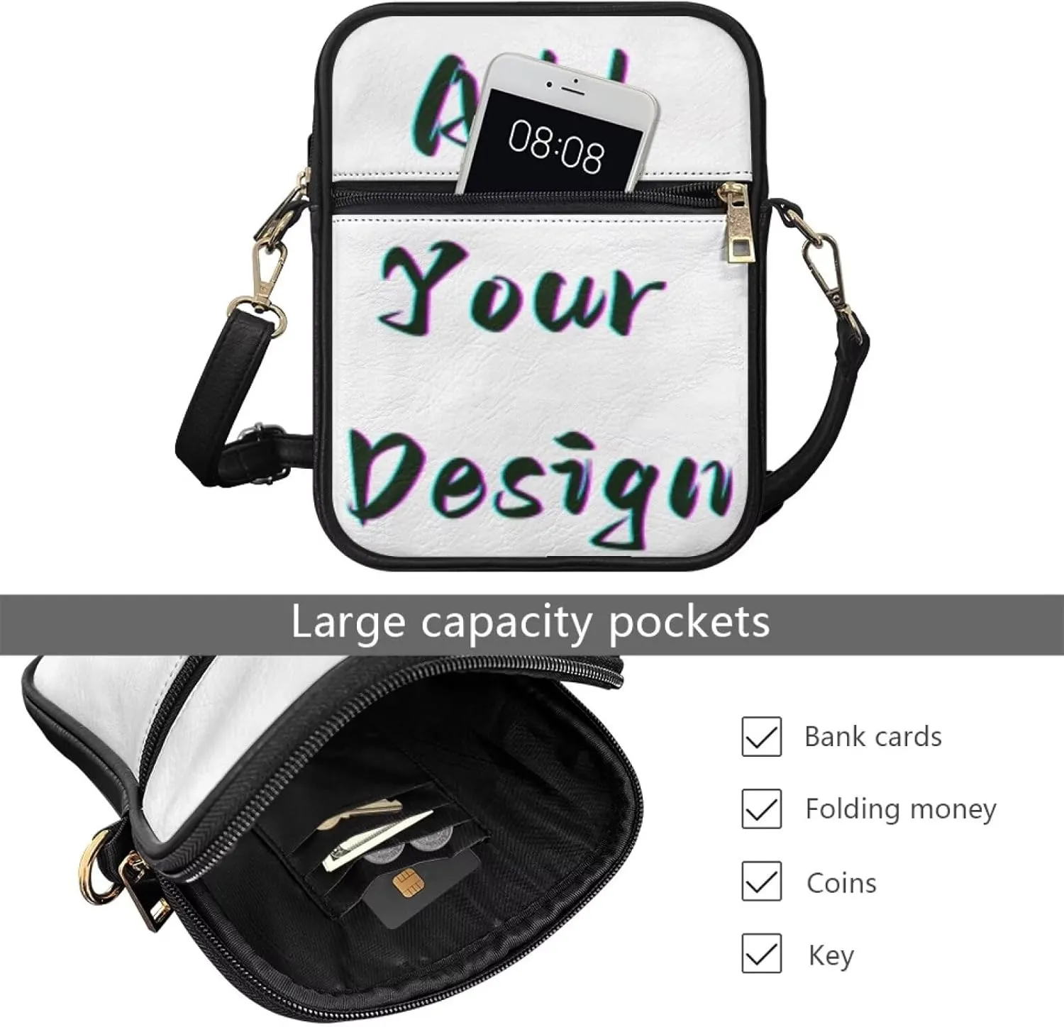 COEQINE Leather Messenger Bag for Men Crossbody Shoulder Bag for Work Cell Phone for Travel Gym