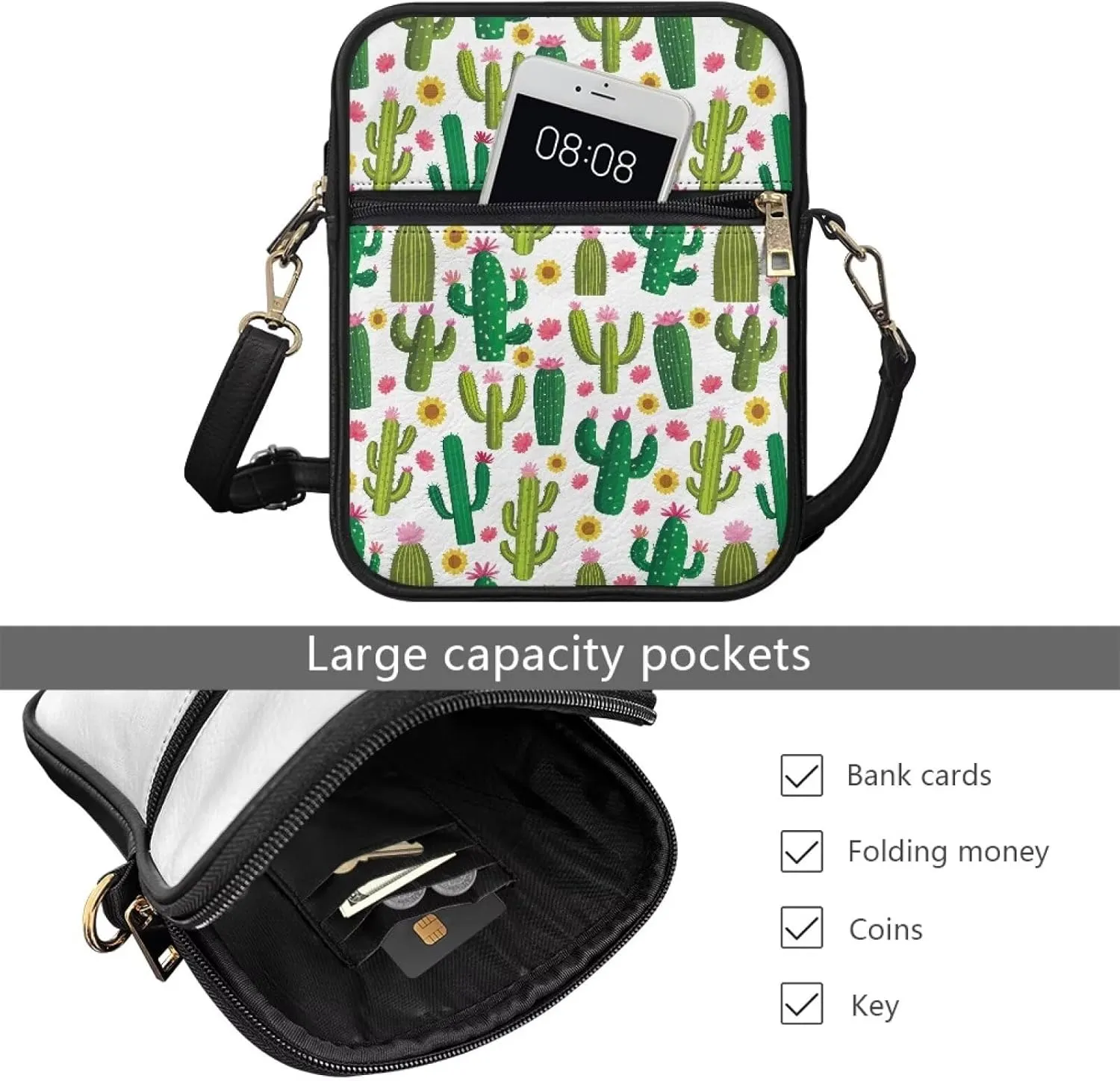 COEQINE Leather Messenger Bag for Men for Work Waterproof Crossbody Bag Adult Aesthetic Small Shing Bag for Cell Phone Case