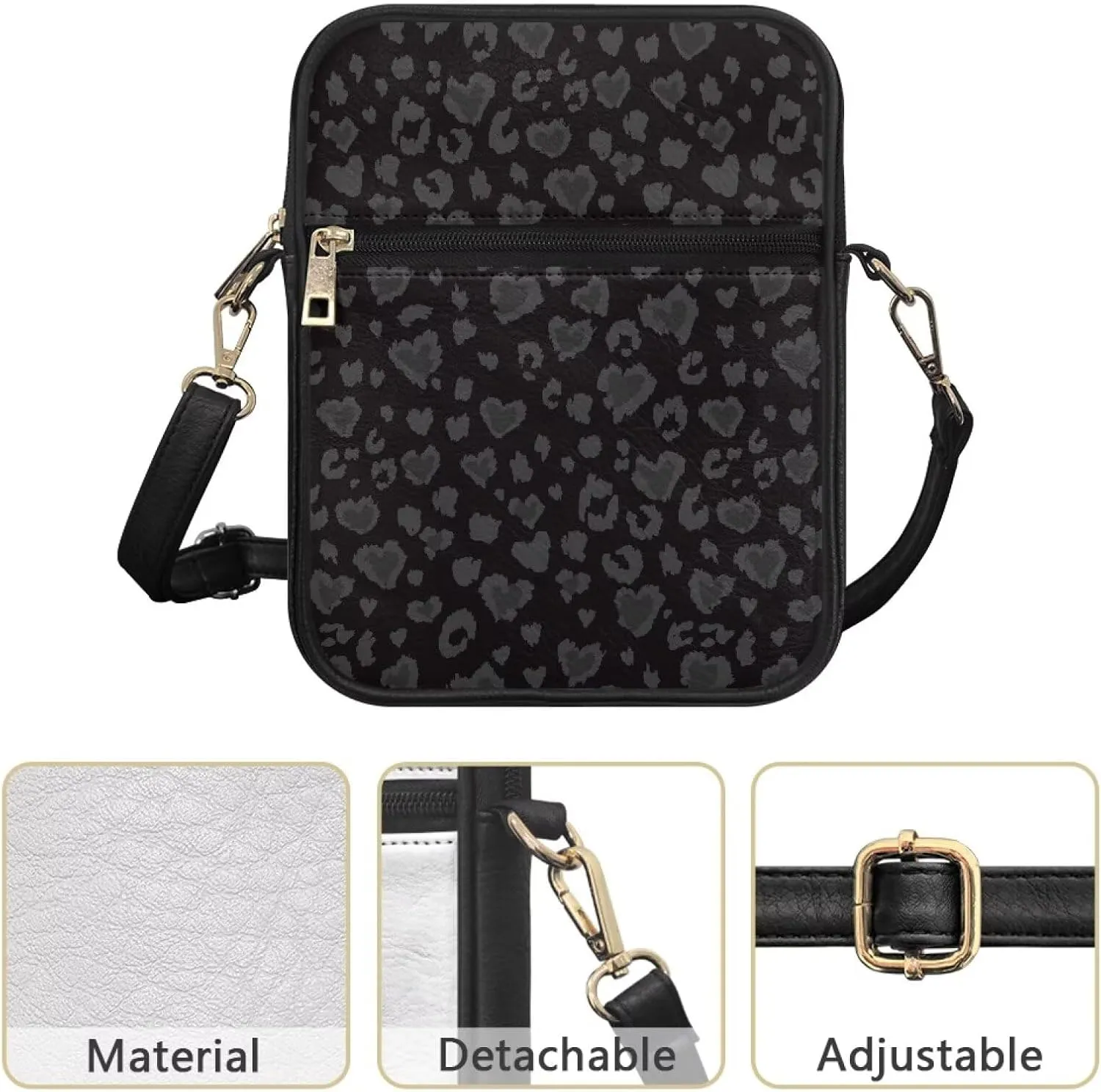 COEQINE Leather Messenger Bag for Men for Work Waterproof Crossbody Bag Adult Aesthetic Small Shing Bag for Cell Phone Case