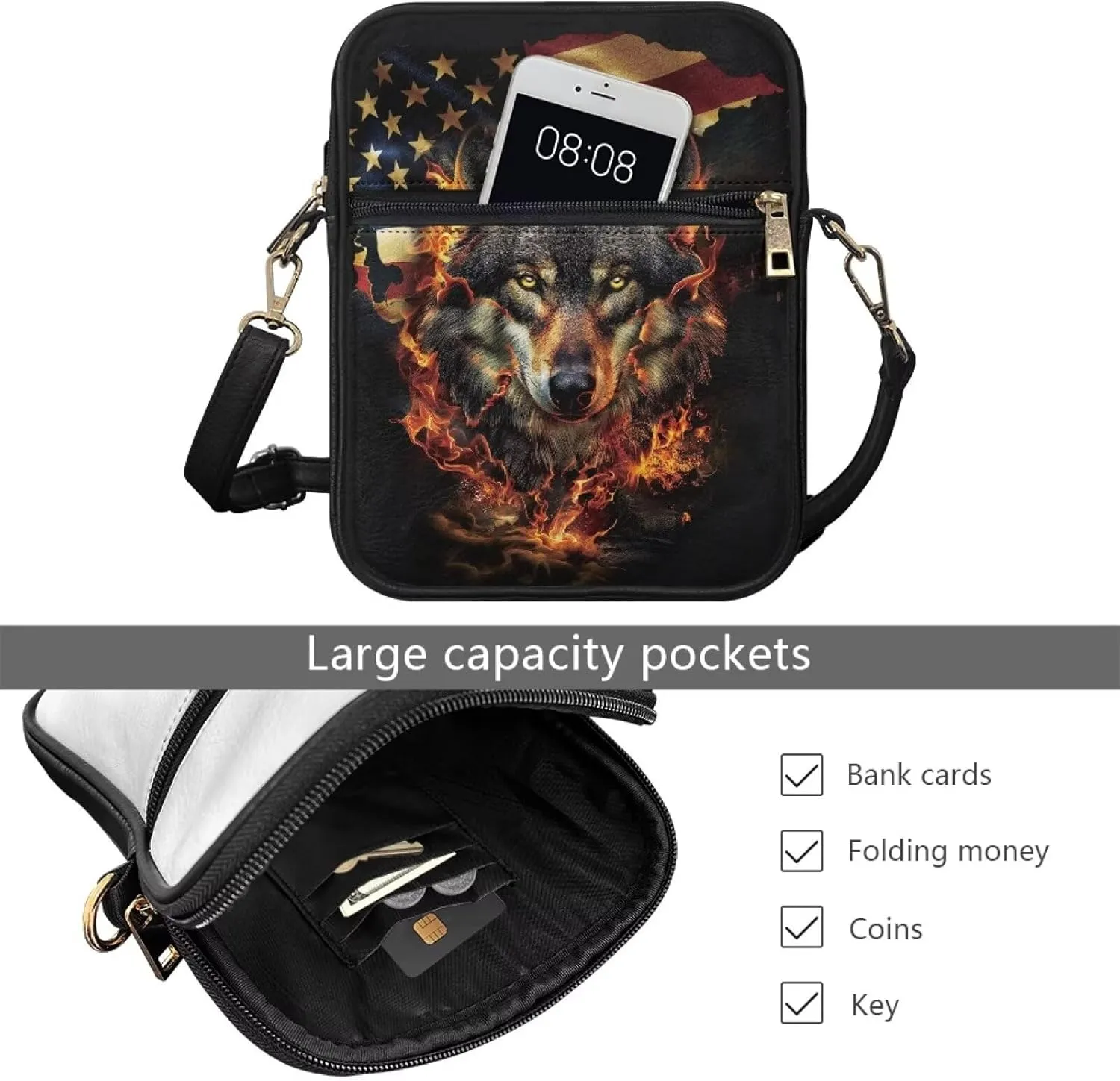 COEQINE Leather Messenger Bag for Men for Work Waterproof Crossbody Bag Adult Aesthetic Small Shing Bag for Cell Phone Case