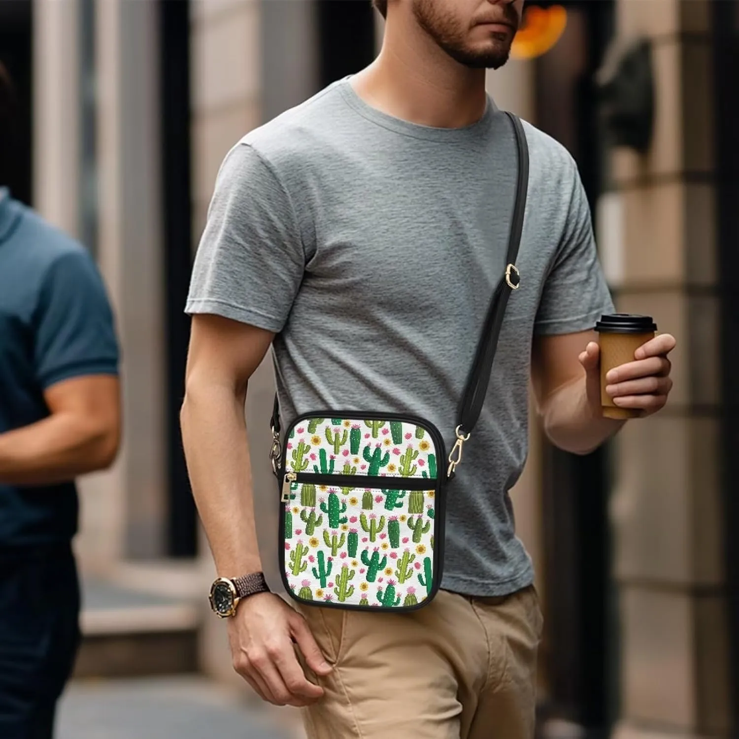 COEQINE Leather Messenger Bag for Men for Work Waterproof Crossbody Bag Adult Aesthetic Small Shing Bag for Cell Phone Case