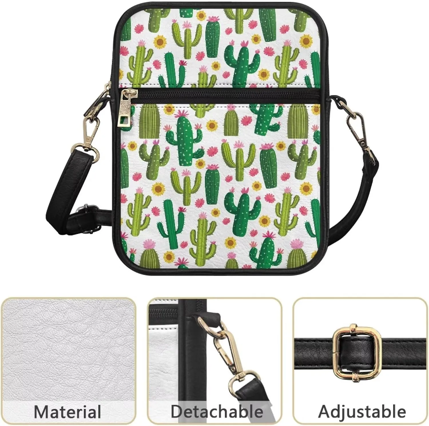 COEQINE Leather Messenger Bag for Men for Work Waterproof Crossbody Bag Adult Aesthetic Small Shing Bag for Cell Phone Case
