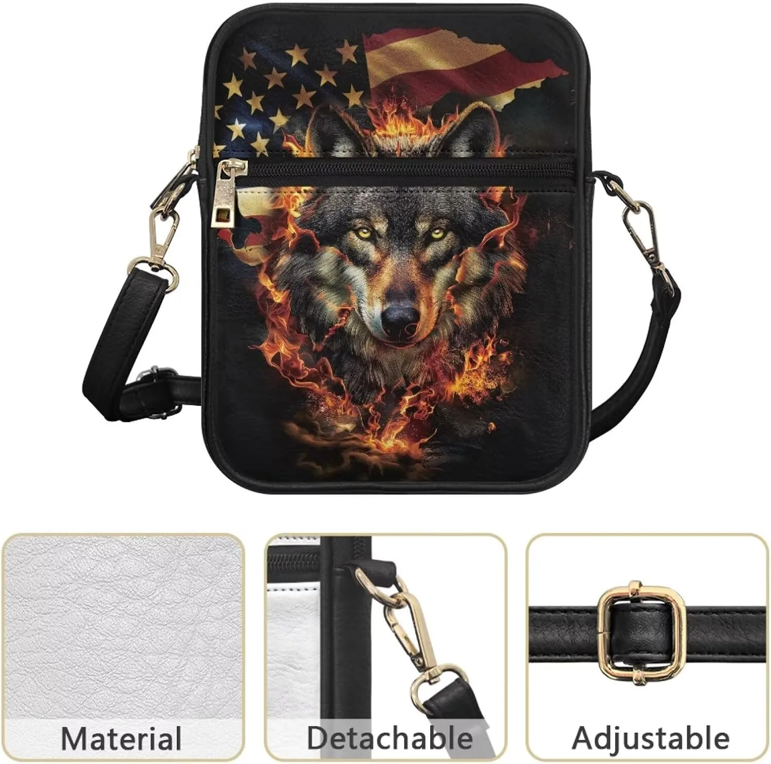 COEQINE Leather Messenger Bag for Men for Work Waterproof Crossbody Bag Adult Aesthetic Small Shing Bag for Cell Phone Case
