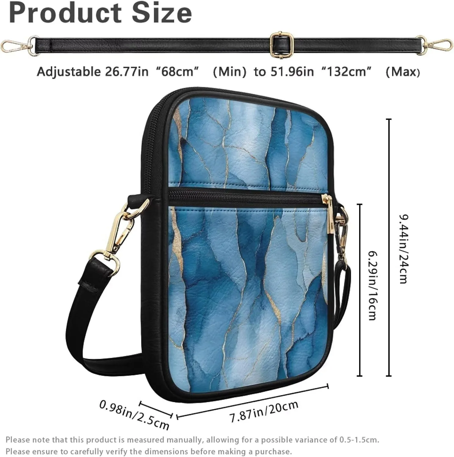 COEQINE Leather Messenger Bags for Men Crossbody Bag Aesthetic Small Shoulder Bag Waterproof Crossbody Bag Business Work