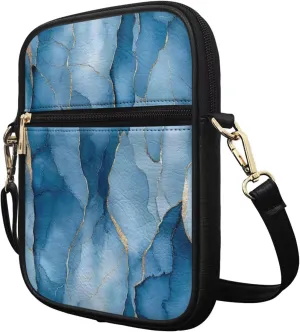 COEQINE Leather Messenger Bags for Men Crossbody Bag Aesthetic Small Shoulder Bag Waterproof Crossbody Bag Business Work