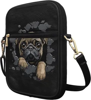 COEQINE Leather Messenger Bags for Men Crossbody Bag Aesthetic Small Shoulder Bag Waterproof Crossbody Bag Business Work