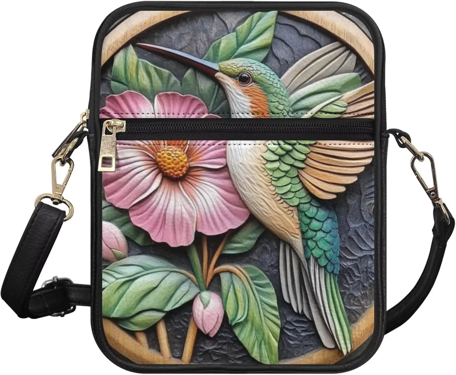 COEQINE Womens Messenger Bag with Zipper Leather Messenger Purse for Woman Crossbody Purse with Adjustable Strap Handbag