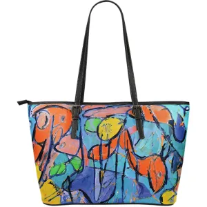 Colorful Leather Tote Bag