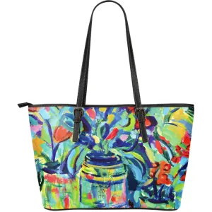 Colorful Leather Tote Bag
