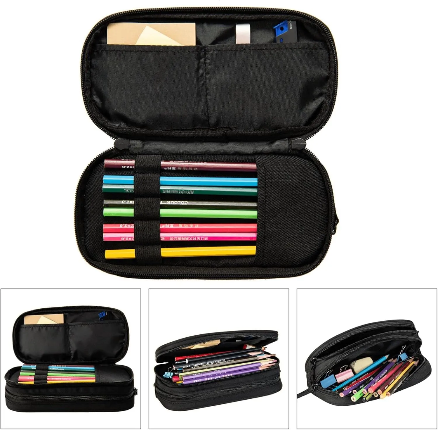 Colorful Roller Skates Print Pencil Cases Pen Box Stationery Makeup Bag, Desk Organizer For College Adults Women Men