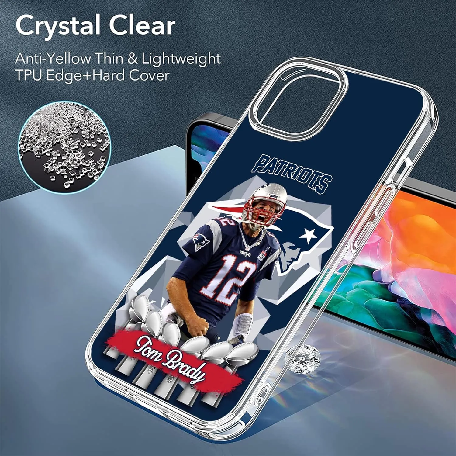 Cool Compatible with iPhone 11 Case, Full Body Protection Slim Fit Soft TPU Phone Clear Case Cover for Men Women(New-England-Brady-2)