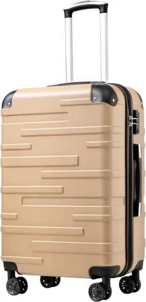 Coolife Luggage Suitcase Carry-on Hardside Travel Luggage TSA Lock Spinner Telescopic Handle