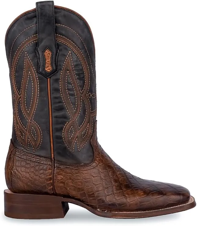 CORRAL MEN'S HONEY/BLACK ALLIGATOR EMBROIDERY WIDE SQ TOE, CORRAL 43.8 X 34.8 X 11.0 SOLE,ALLIGATOR LEATHER, WESTERN BOOT, A4495