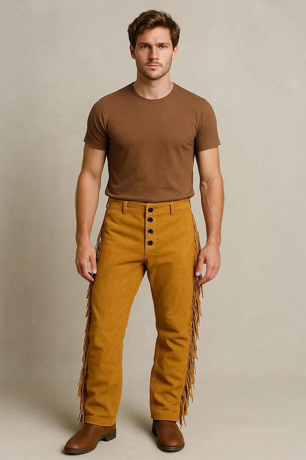 Cowboy Western Traditional Native American Pant for Men Casual Classic Breeches Fashion