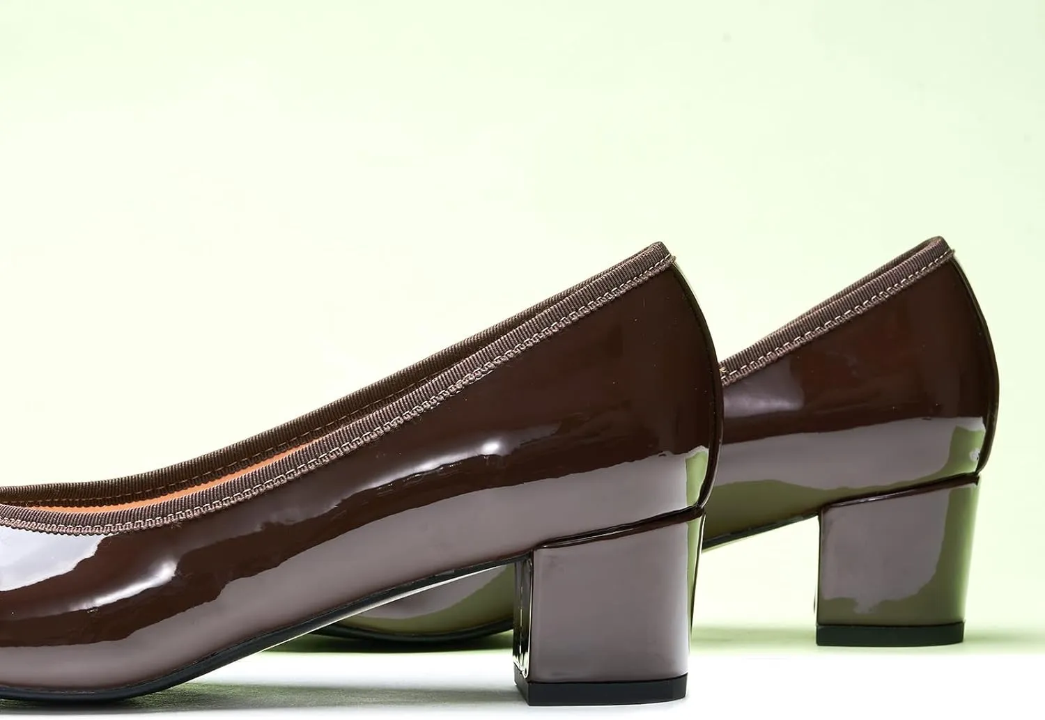 C.Paravano Women's Chunky Heel Ballet Pumps-Patent Leather Dress Shoes with Bowknots for Wedding & Office, Spring Date Nights, Business Casual