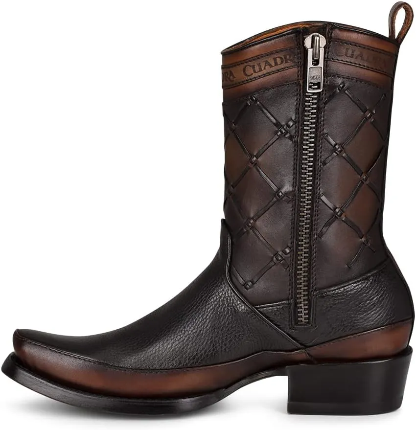 Cuadra Men's Boot in Bovine Leather with Zipper Black