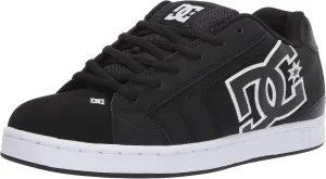 DC Men's Net Skate Casual Shoe Skateboarding, Black/Black/White, 6.5
