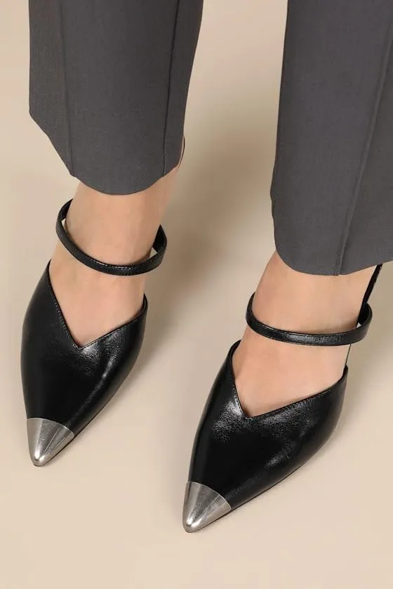 Dolce Vita Kanika Midnight Crinkle Patent Pointed Cap Toe Slip On Stiletto Pumps