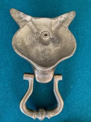 Door Knocker Brass Fox Mask Form
